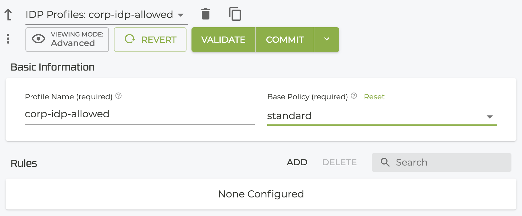 Configure the IDP Profile